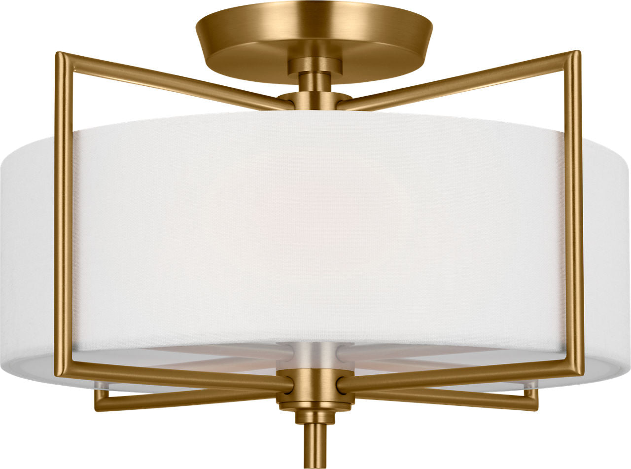 Visual Comfort Studio Collection CF1122BBS Perno Semi-Flush Mount in Burnished Brass
