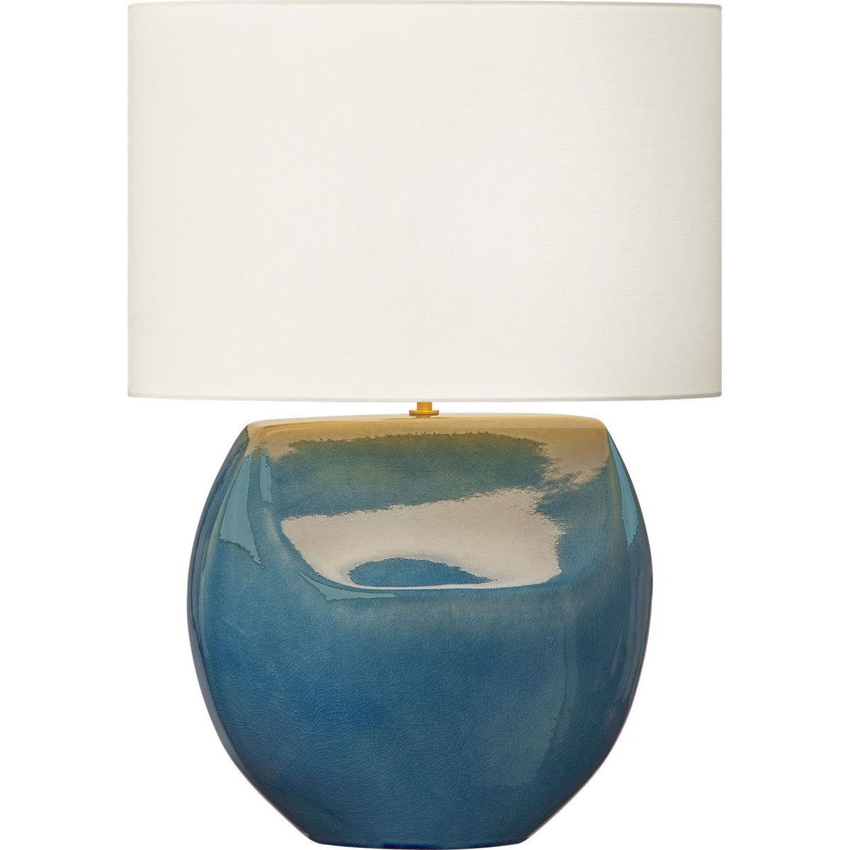 Visual Comfort Studio Collection HT1161DOC Pente Table Lamp in Deep Ocean Crackle