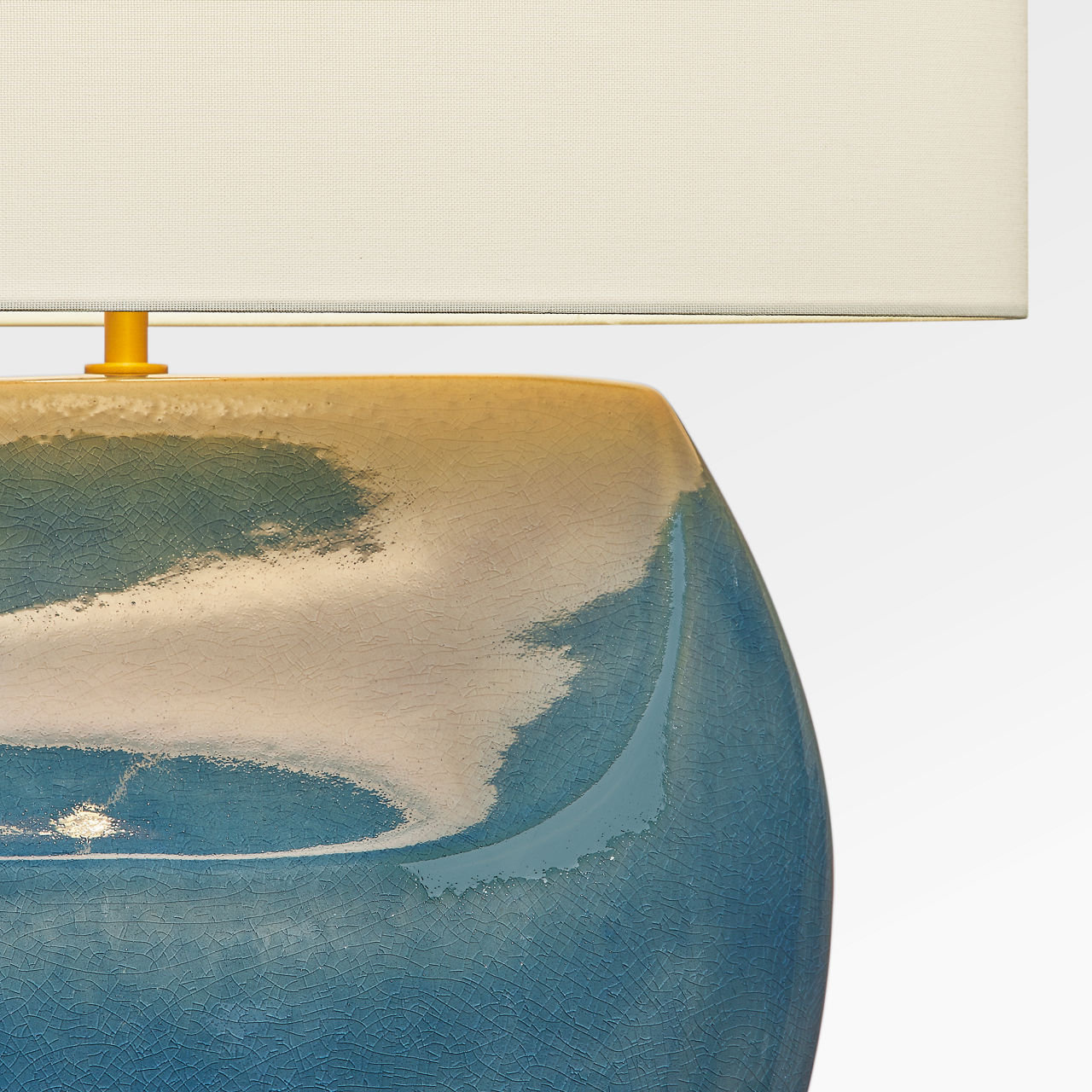 Visual Comfort Studio Collection HT1161DOC Pente Table Lamp in Deep Ocean Crackle