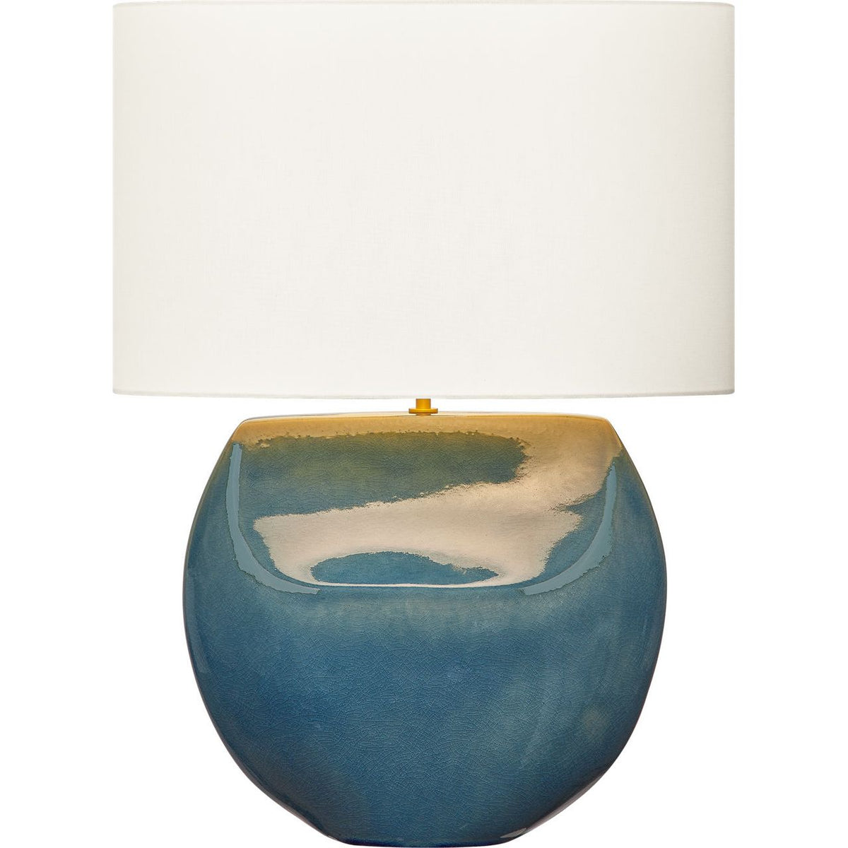 Visual Comfort Studio Collection HT1161DOC Pente Table Lamp in Deep Ocean Crackle