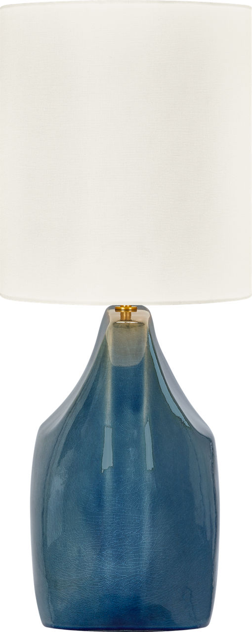 Visual Comfort Studio Collection HT1161DOC Pente Table Lamp in Deep Ocean Crackle