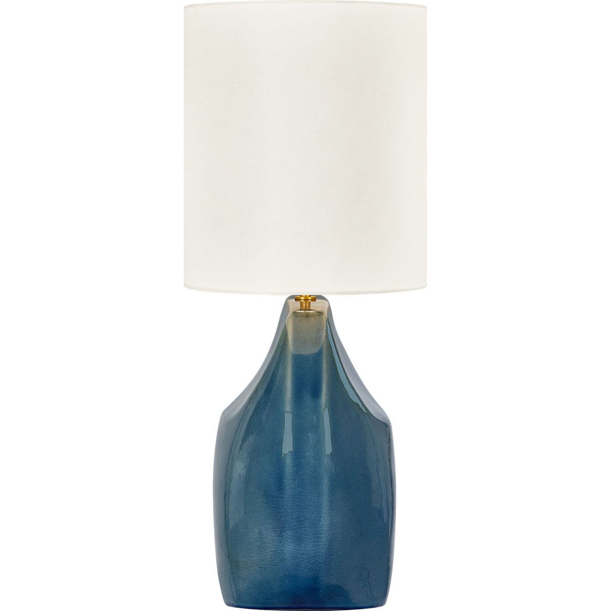 Visual Comfort Studio Collection HT1161DOC Pente Table Lamp in Deep Ocean Crackle