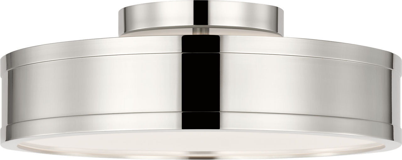Visual Comfort Studio Collection PCF1051PN Dupont Round Semi-Flush Mount in Polished Nickel