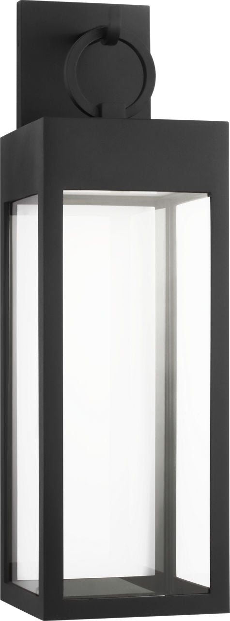 Visual Comfort Studio Collection SLO1401TXB Sesha Outdoor Lantern in Textured Black