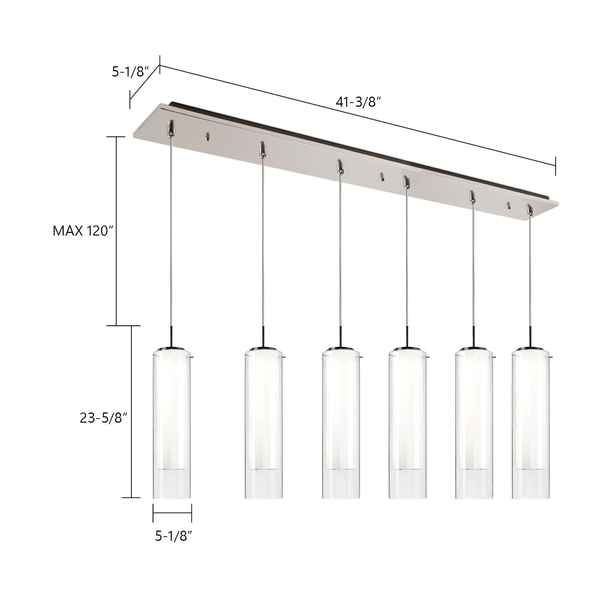 Kuzco Lighting MP41305BN-06 Verona LED Multi Suspension en nickel brossé
