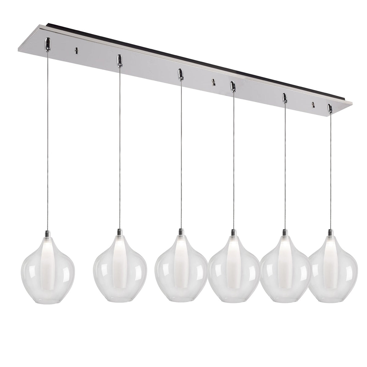 Kuzco Lighting MP3007CH-06 Victoria LED Linéaire Multi Suspension dans Chrome
