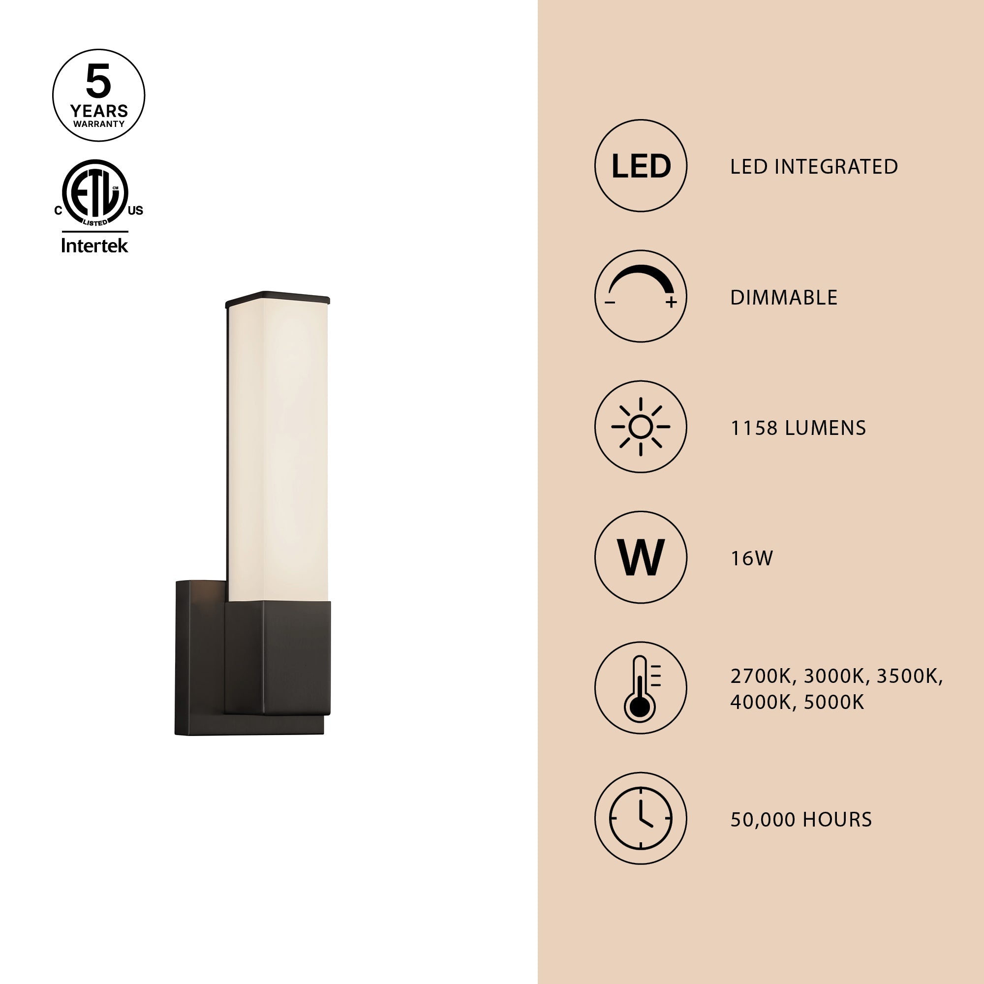 Applique murale et de salle de bain Vivi WS14-018 de Kuzco Lighting
