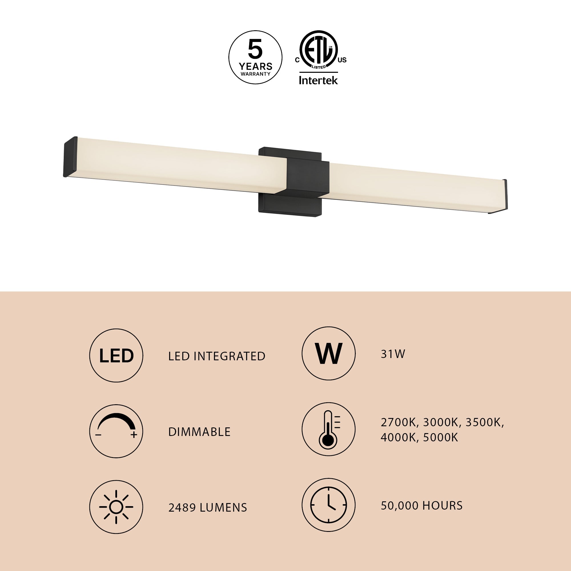 Applique murale et de salle de bain Vivi WS36-018 de Kuzco Lighting