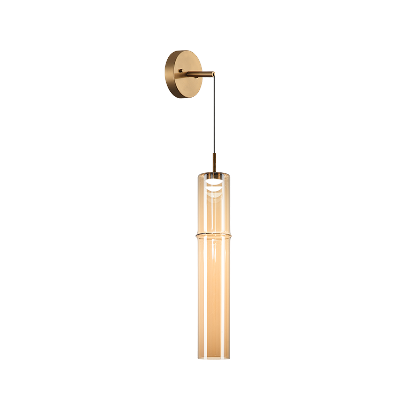 Matteo Lighting C30611AGAM Bambou LED Suspension en laiton doré vieilli