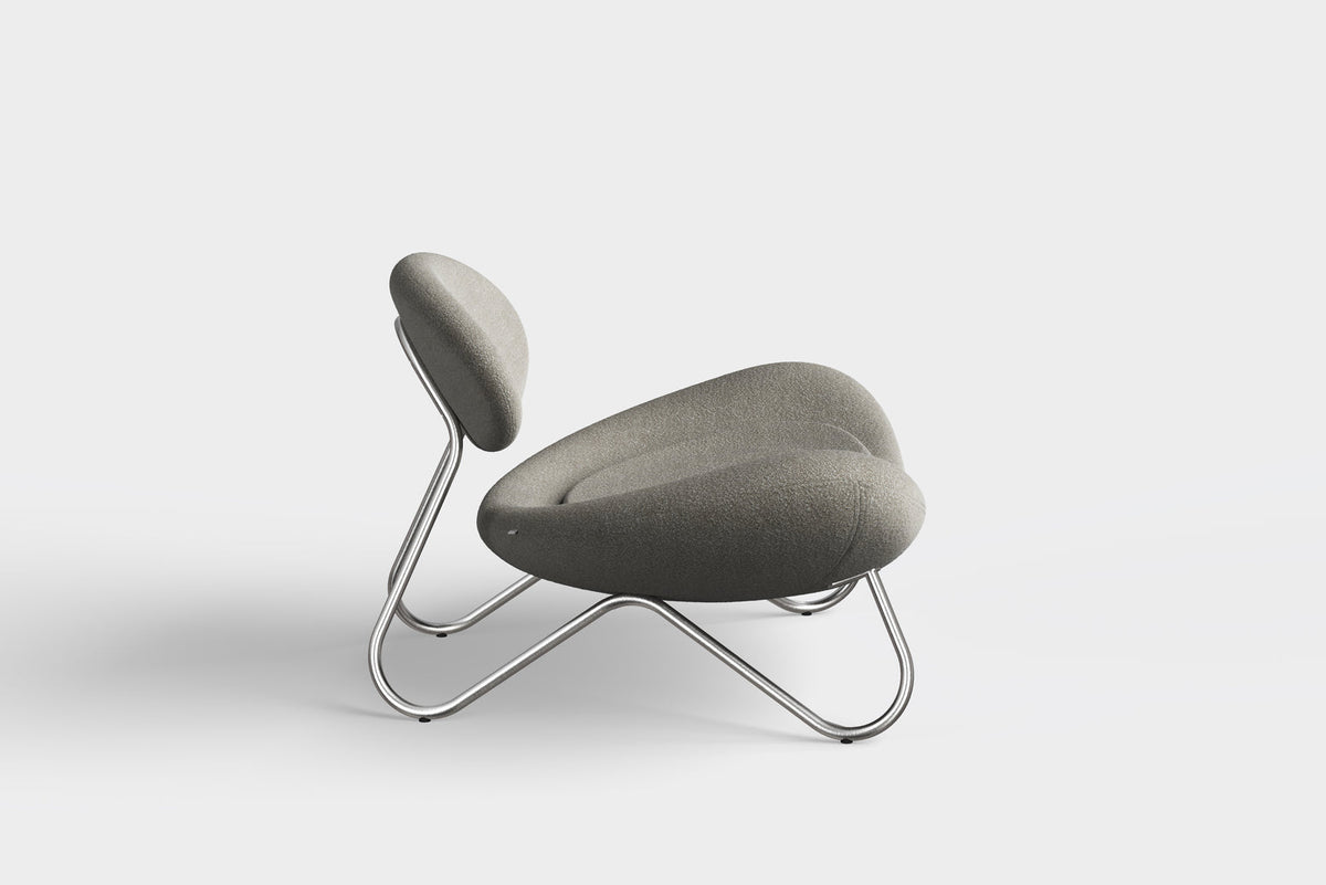 WOUD Design 100761 Meadow Lounge Chair in Brushed Steel