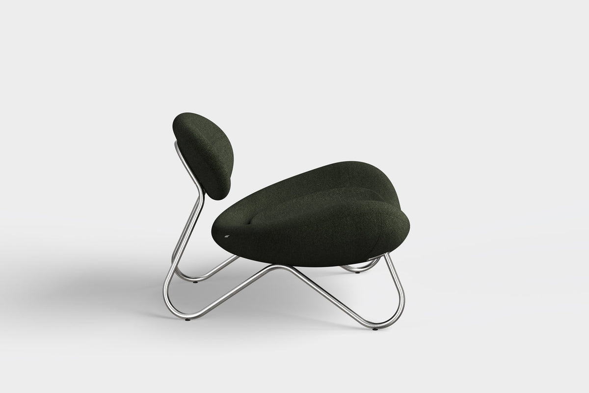 WOUD Design 100777 Meadow Lounge Chair in Brushed Steel