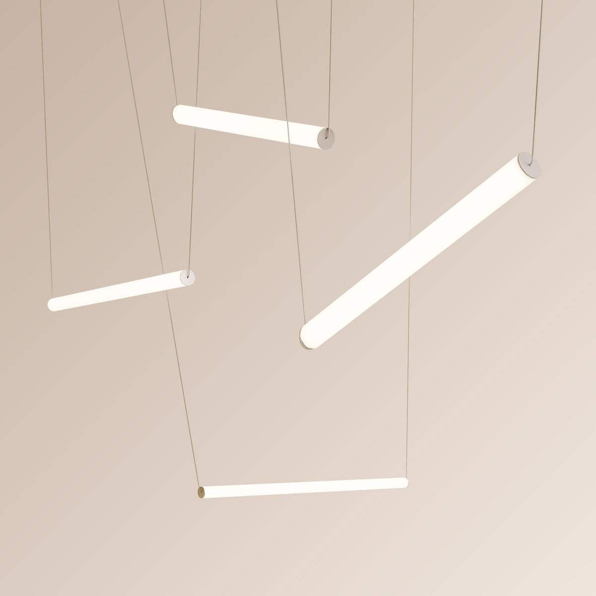 Sonneman 3475.77WS-0-4-0 YO Linea Suspendu en anodisé naturel