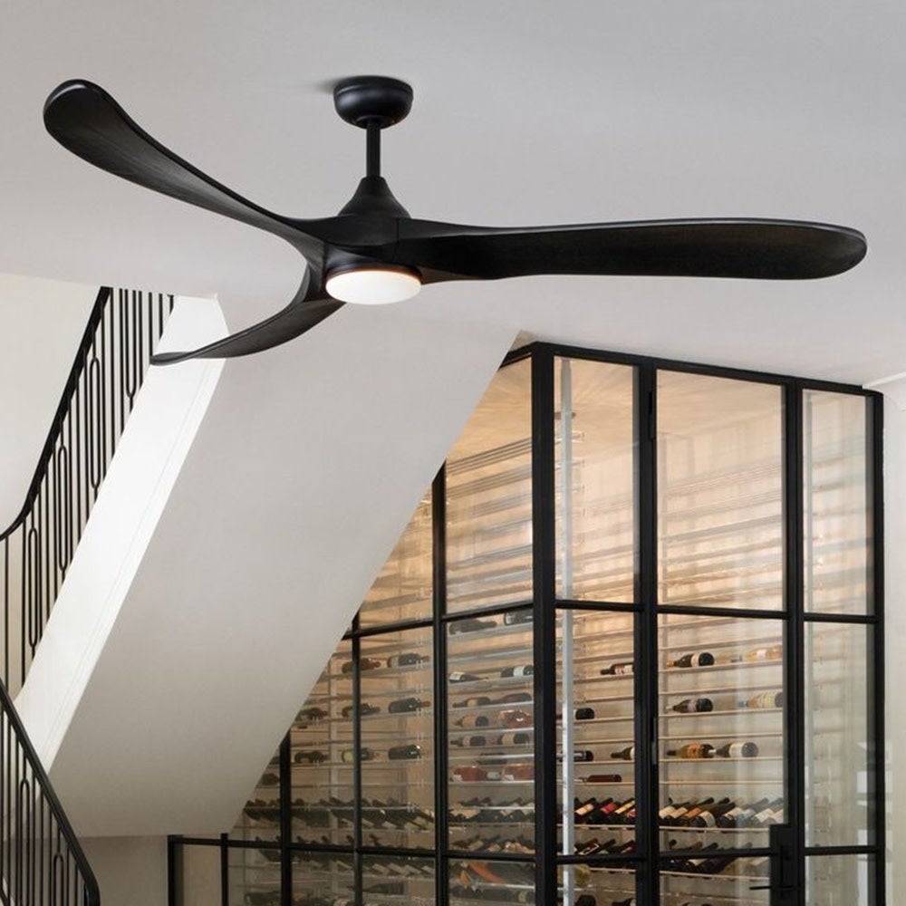 Luminaire intelligent à DEL Hinkley Lighting 903872FBB-LDD Swell Ventilateur en noir mat