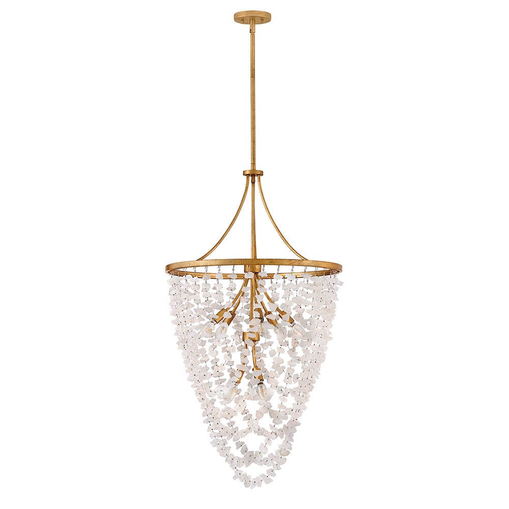 Fredrick Ramond FR41596DA Myra Cristal de roche à plusieurs niveaux Suspension en laiton vieilli