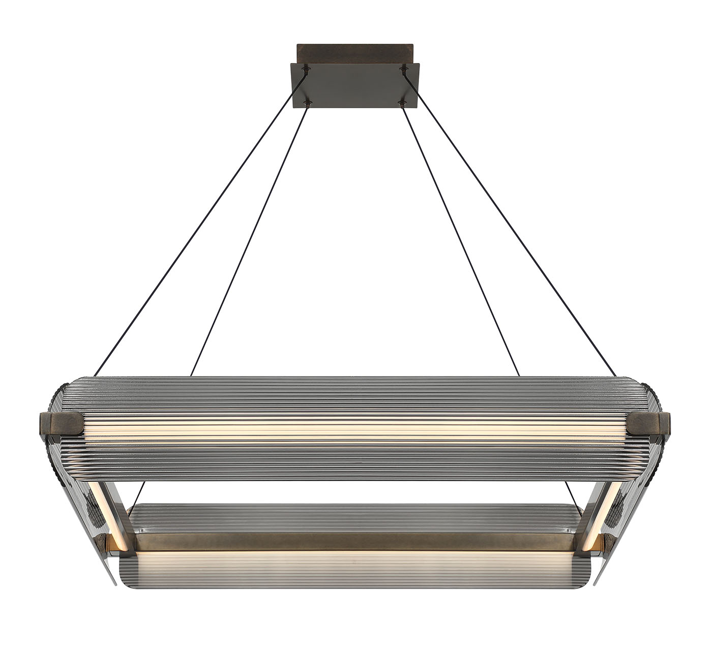 Eurofase 50053-018 Neoness LED Geometric Chandelier in Weathered Brass