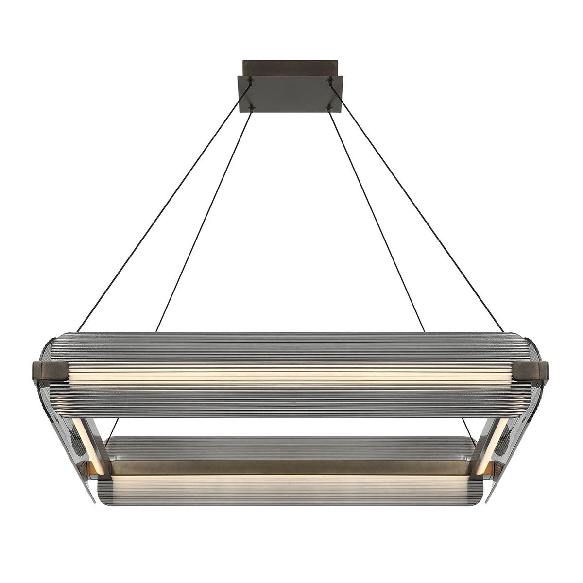 Eurofase 50053-018 Neoness LED Geometric Chandelier in Weathered Brass