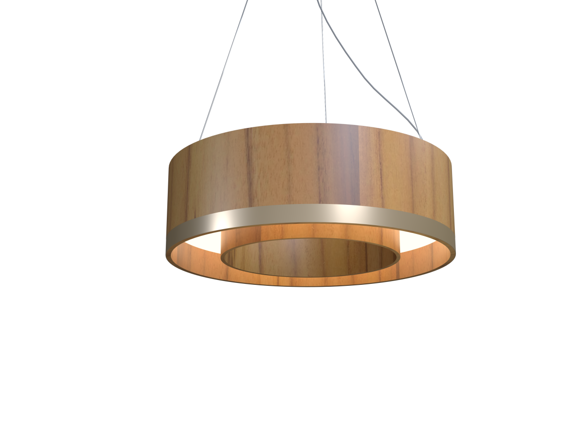 Accord Lighting 1558LED.12 Cylindrical Accord Pendant in Teak