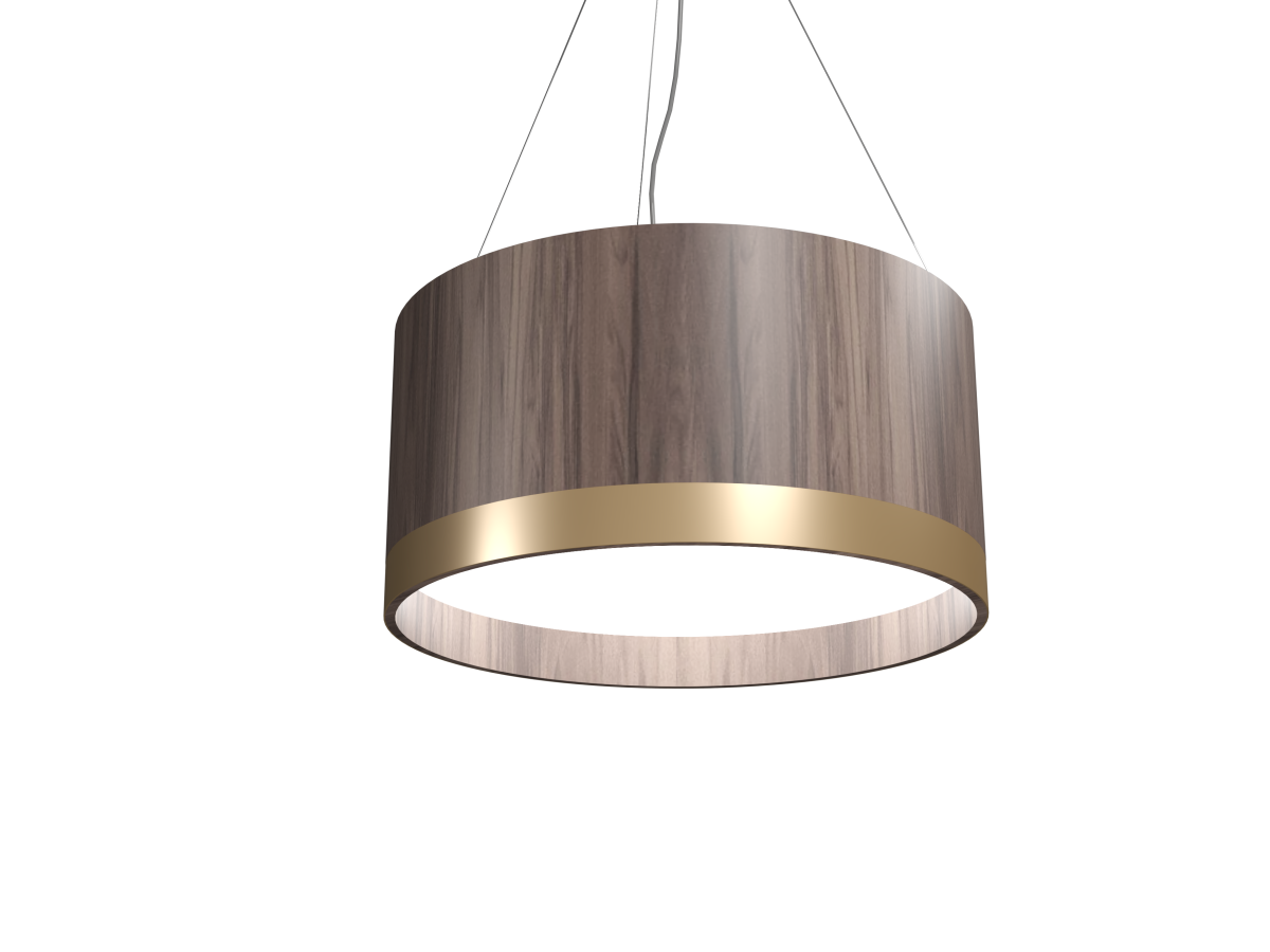 Accord Lighting 1560.18 Cylindrical Accord Pendant in American Walnut