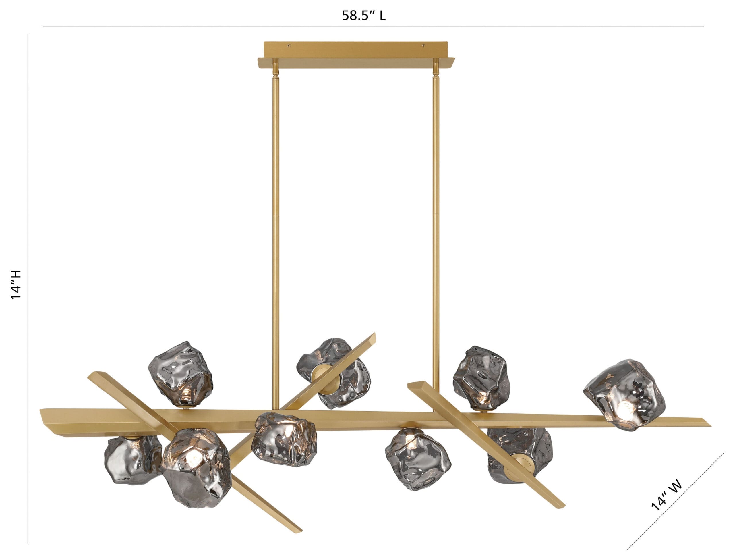 Eurofase 47236-011 Thorah LED Linear Chandelier in Gold