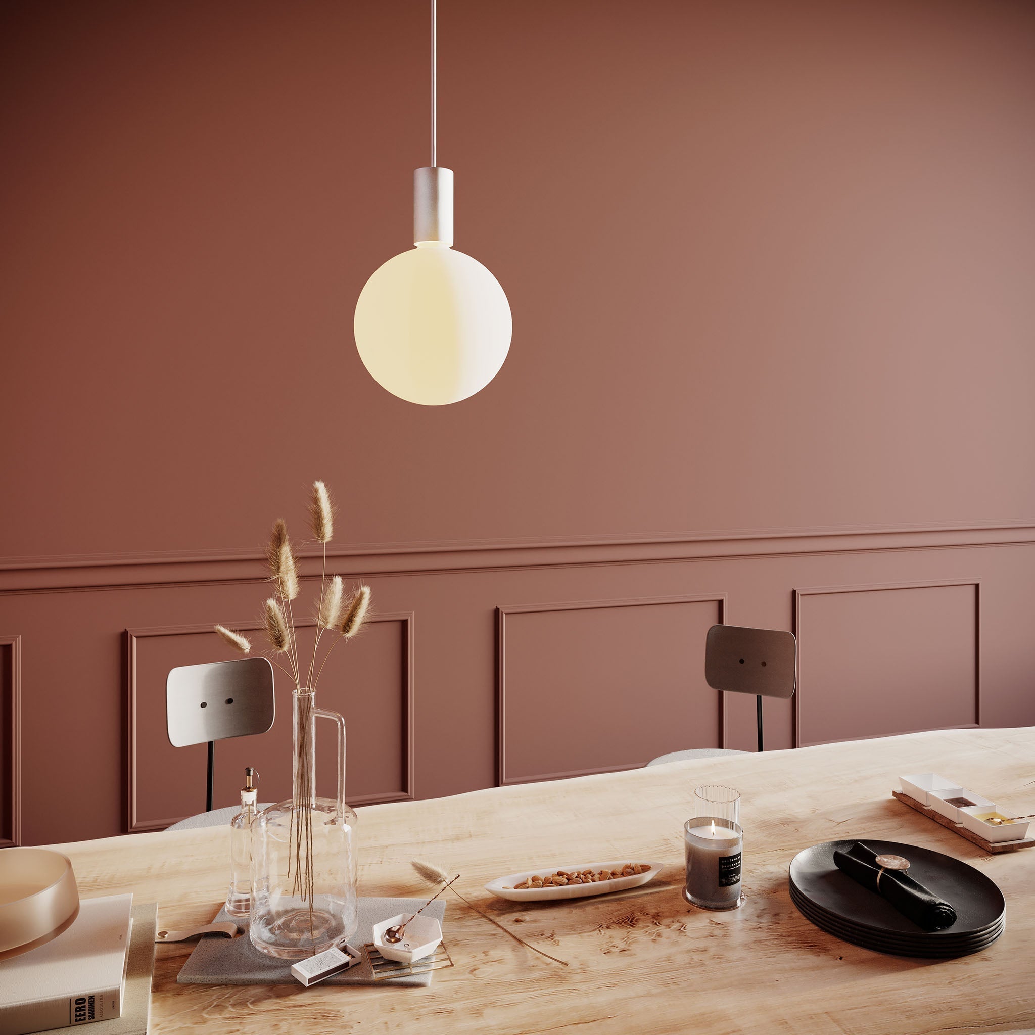 Tala SPHR-V-SET-ALM-01-US Alumina Single Pendant + Sphere V in Chalk