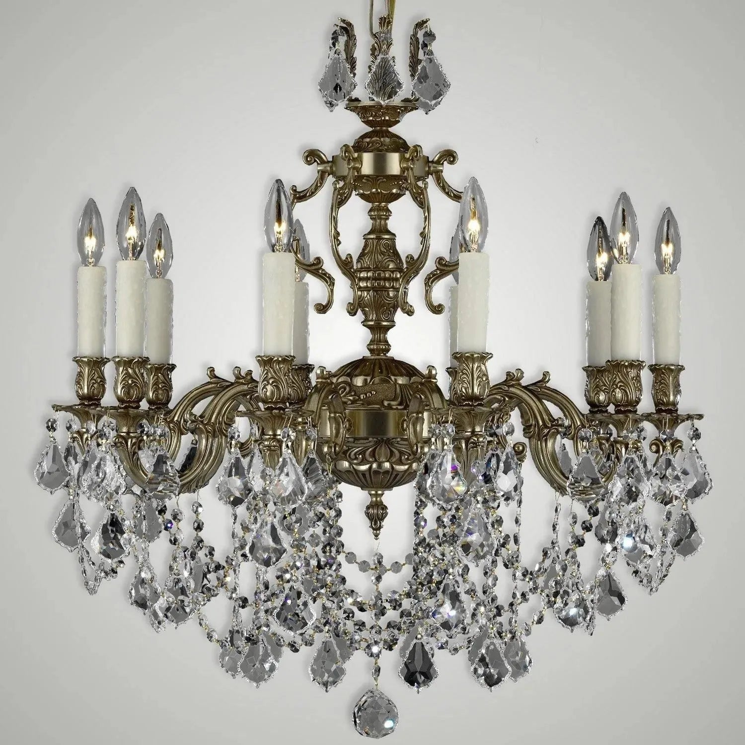 American Brass & Crystal - Rosetta Brass and Crystal Chandelier - CH9512-A-02G-PI | Montreal Lighting & Hardware