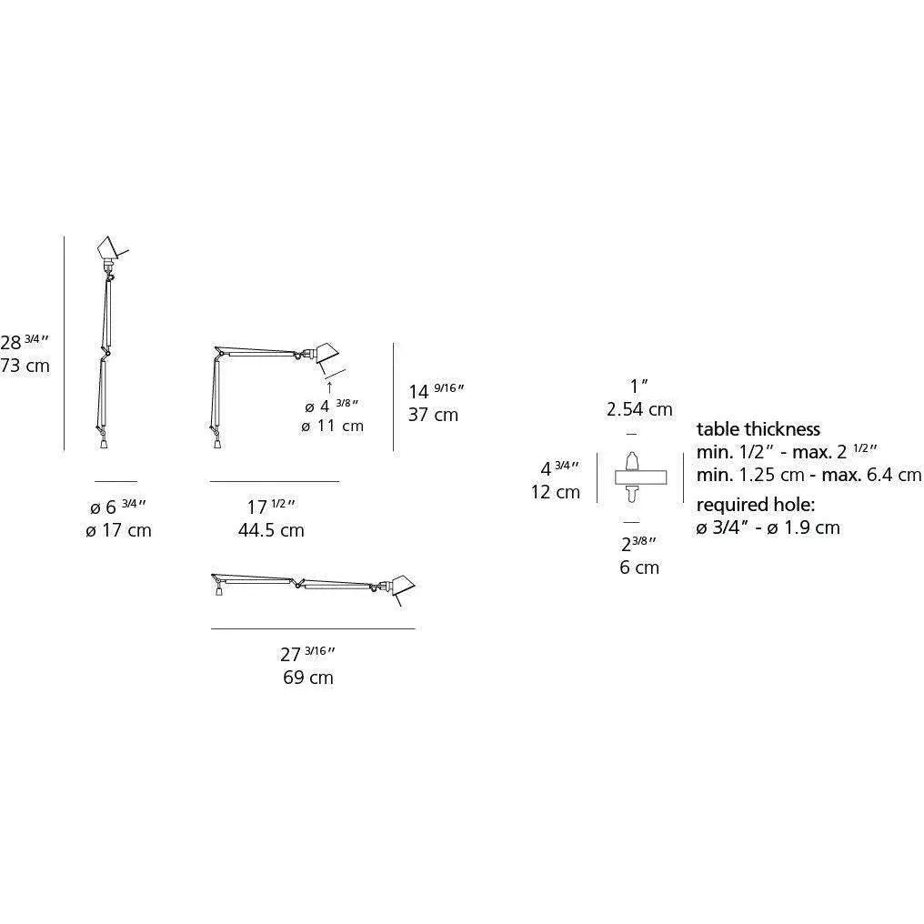 Artemide - Tolomeo Micro Lampe de table - TOL0091 | Montreal Luminaire & Quincaillerie