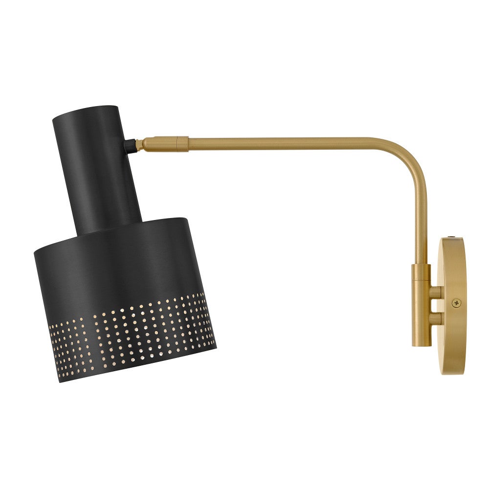 Applique murale articulée Lark 84620LCB-BK Casey en laiton laqué avec accents noirs et laiton laqué