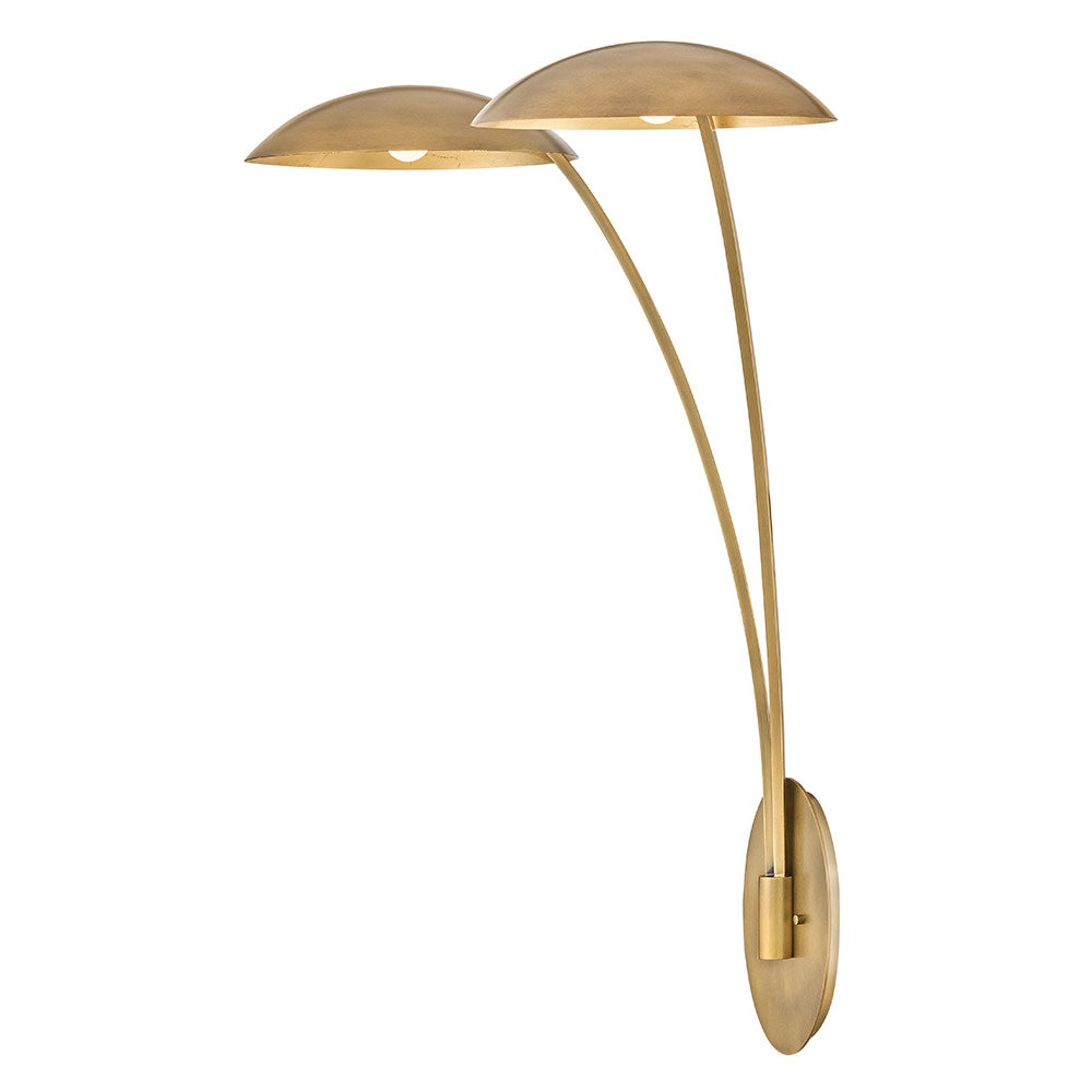 Applique double Fredrick Ramond FR41642HB-GLF Glenn en laiton vieilli avec accents de feuille d'or