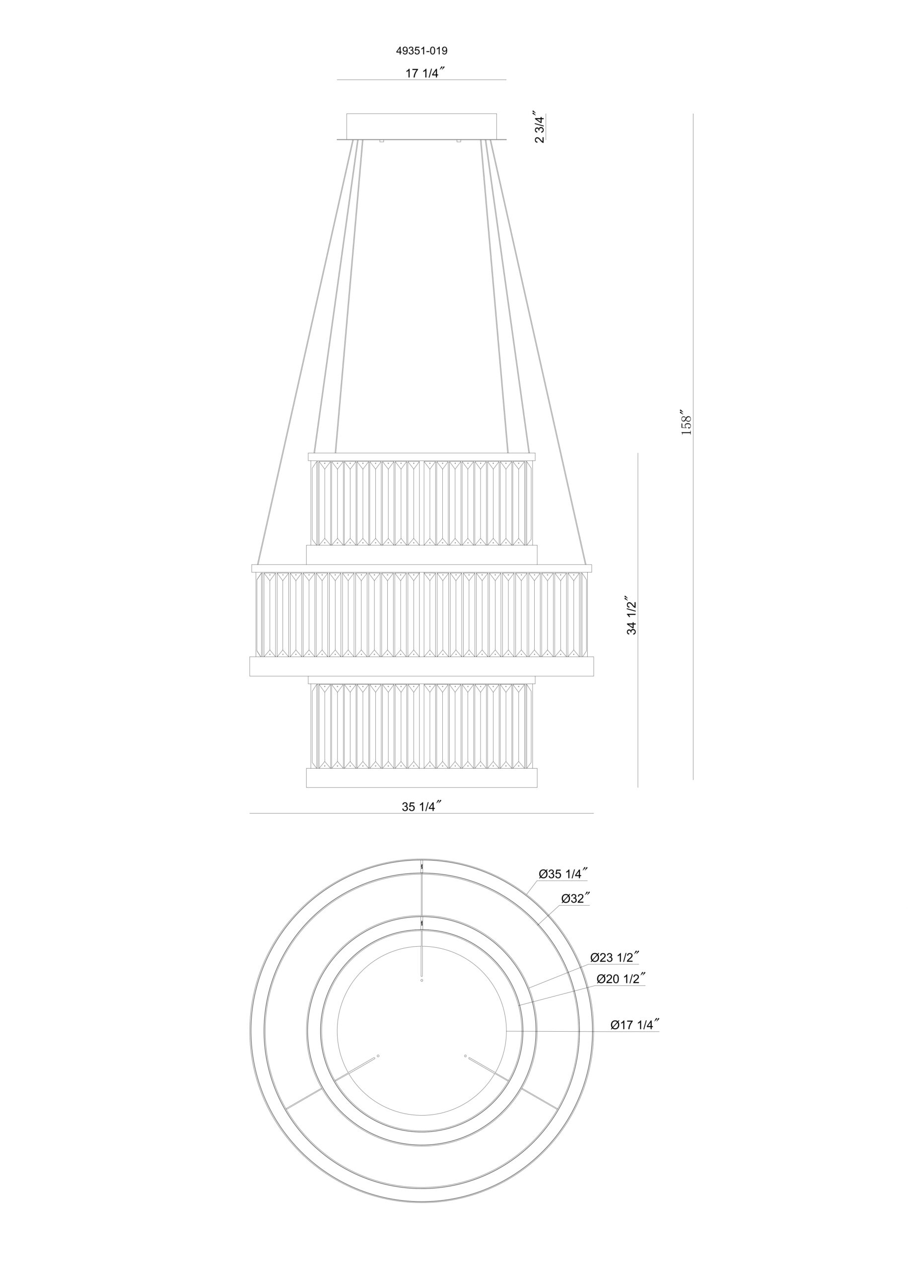 Eurofase 49350-012 Empra LED Crystal Chandelier in Gold