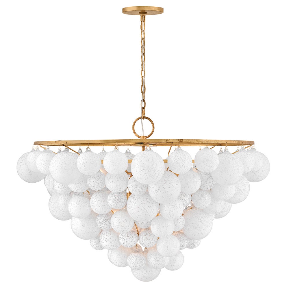 Fredrick Ramond FR41568DA Marabel Verre soufflé à plusieurs niveaux Suspension en laiton vieilli