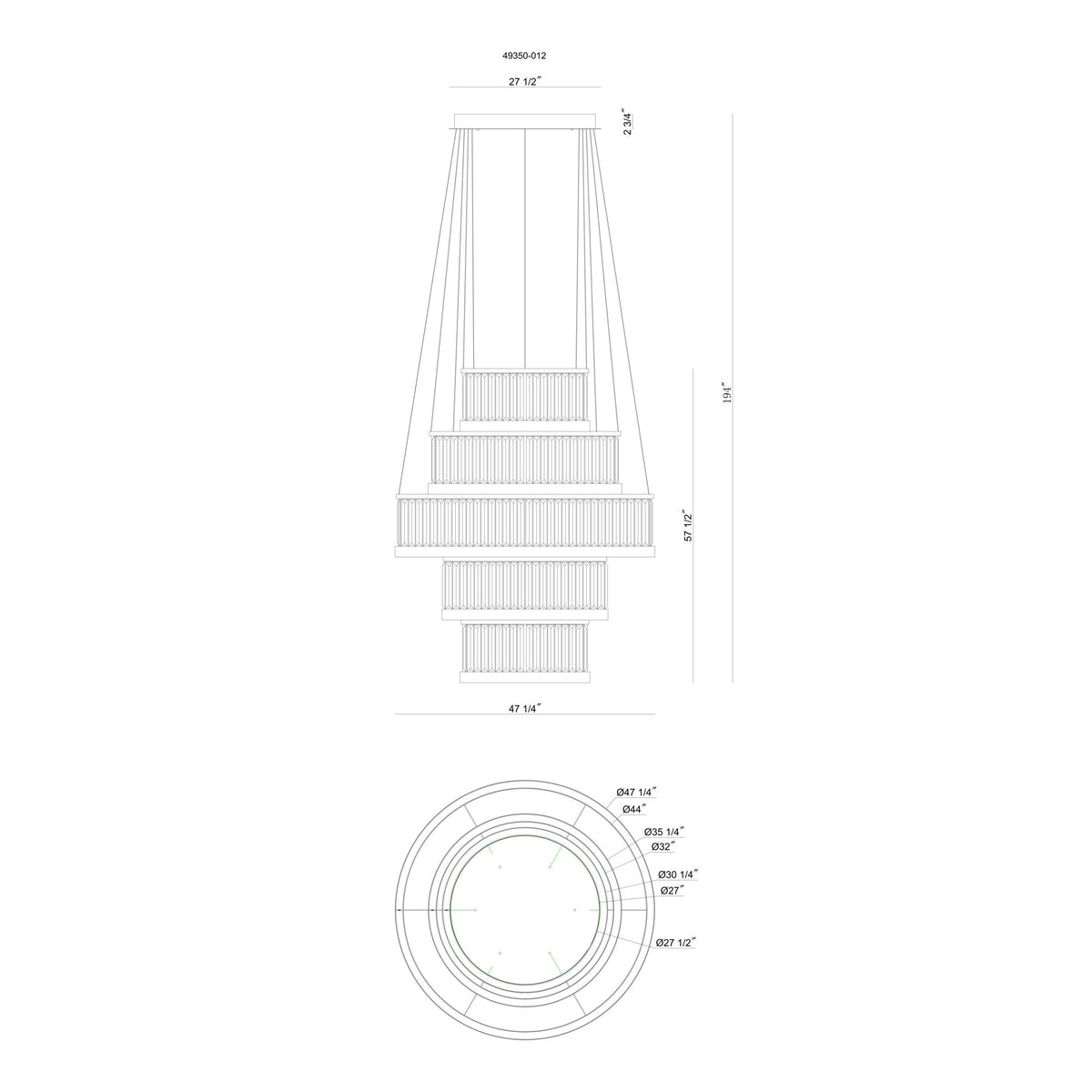 Eurofase 49350-012 Empra LED Crystal Chandelier in Gold
