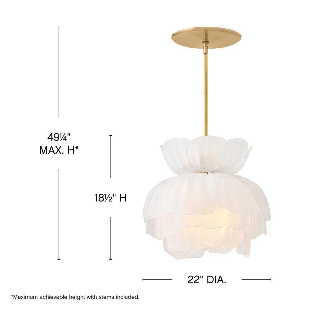 Fredrick Ramond FR46895UB Fleur Fantine Suspension en laiton non verni