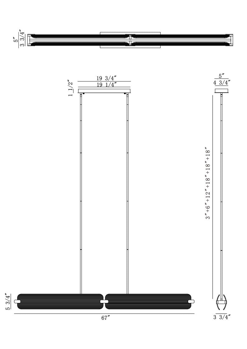 Europhase 50056-019 Neoness LED Linéaire Suspendu en noir mat