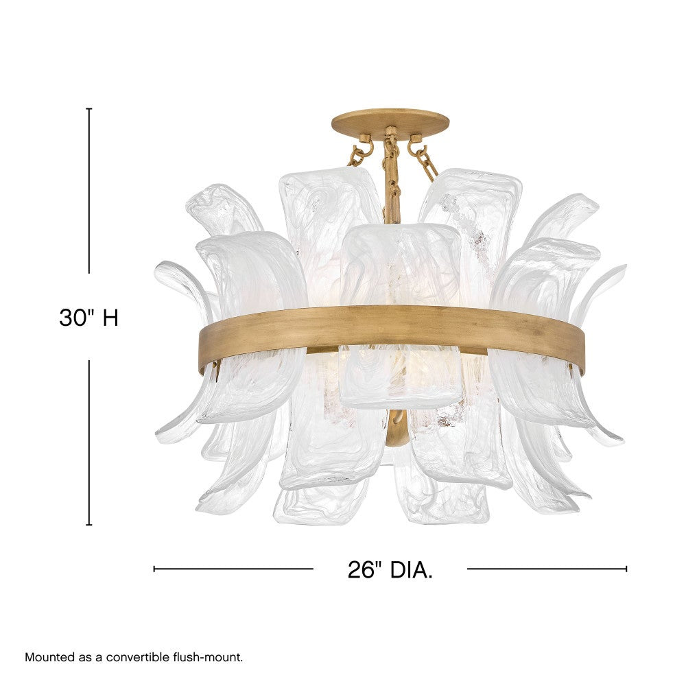 Fredrick Ramond FR46911BNG Fleur Semi-Flush/Pendant in Burnished Gold