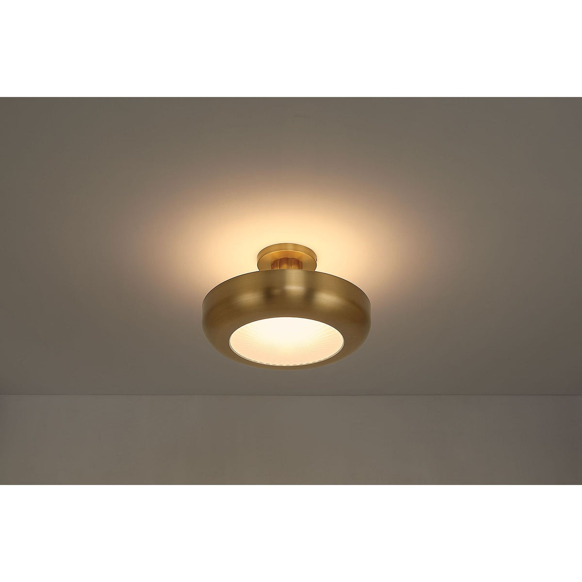 Eurofase 50389-025 Macey LED Semi-Flush Mount in Antique Brass