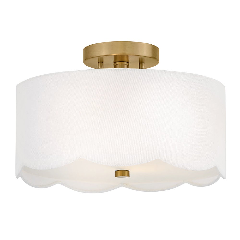 Lark 84381LCB Bliss Scalloped Flush Mount in Lacquered Brass