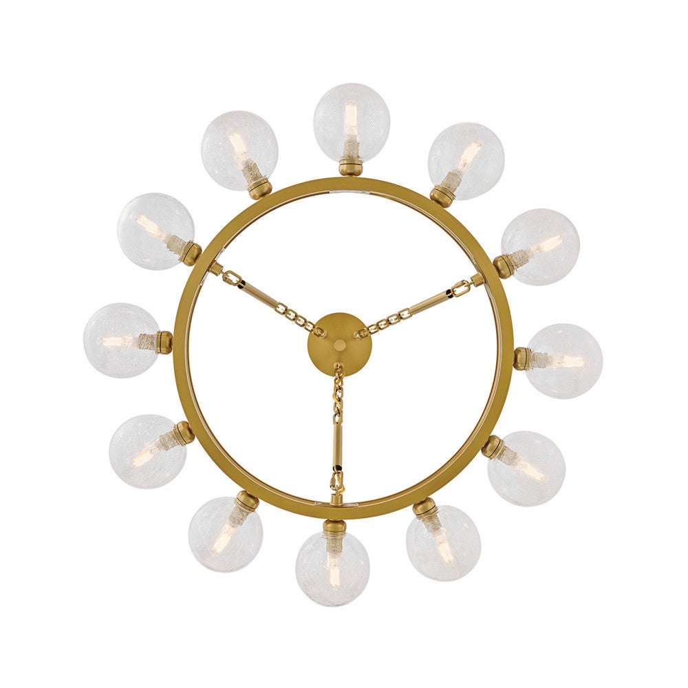 Fredrick Ramond FR30524LCB Coco Crackle Glass Chandelier in Lacquered Brass