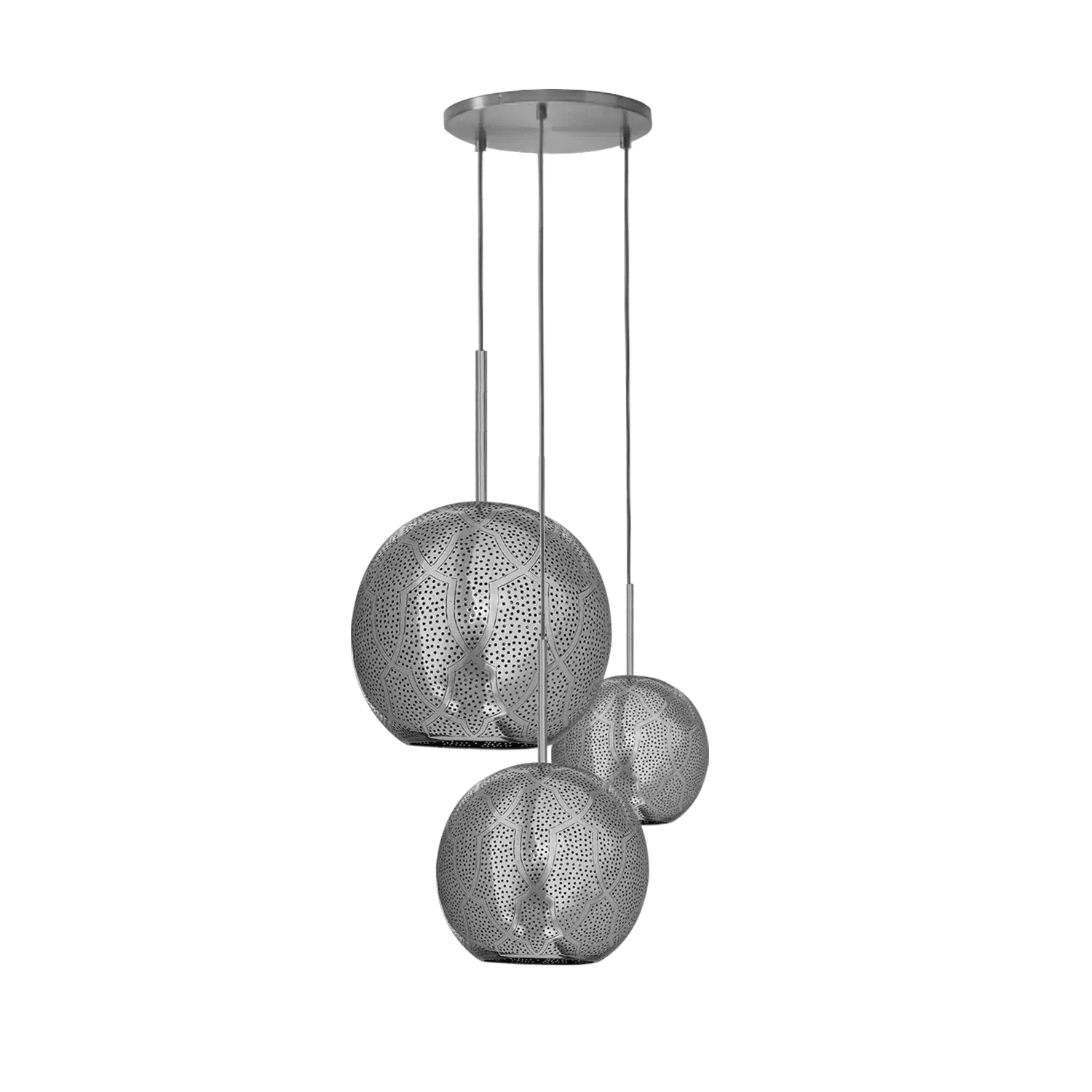 Dounia Home - DH-ARI3LIG-SM-AB - Aria 3-Light Globe Chandelier - Antique Brass