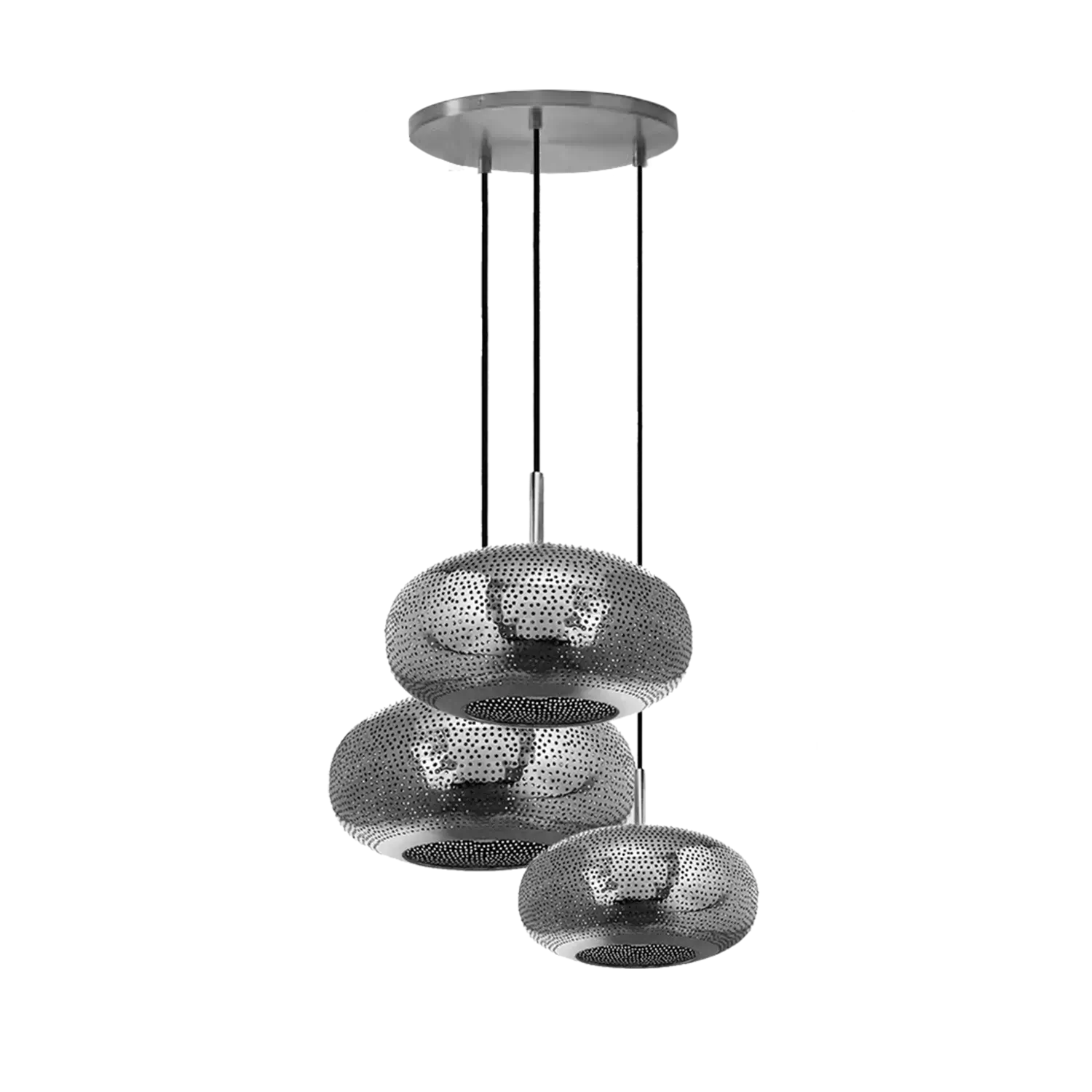 Dounia Home - DH-LIL3LIG-XL-BRS - Lila 3 Light Chandelier - Polished Brass