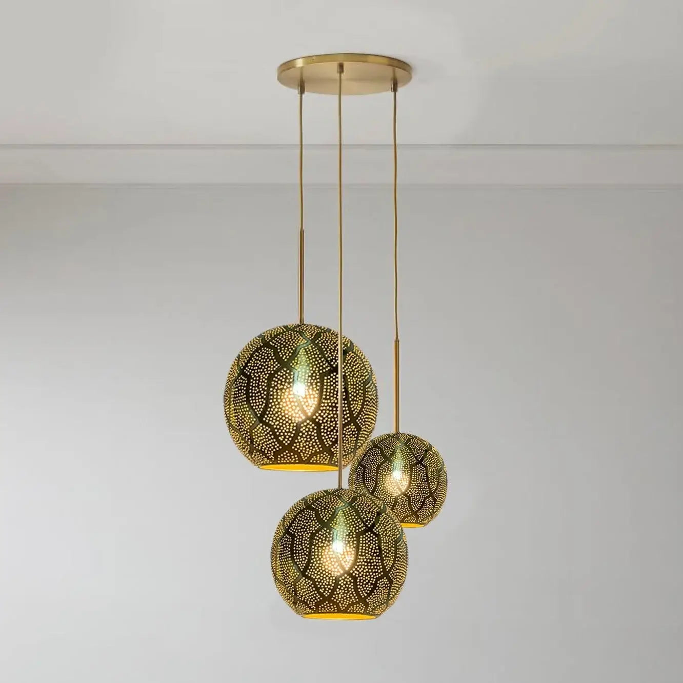 Dounia Home - DH-ARI3LIG-SM-NIK - Aria 3-Light Globe Chandelier - Brushed Nickel Silver