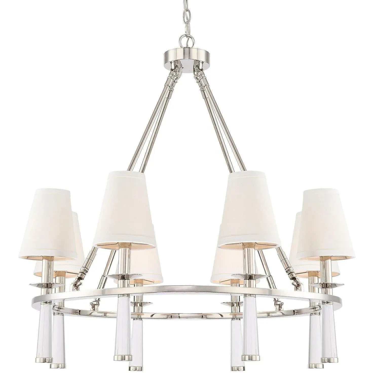 Crystorama - Baxter Eight Light Chandelier - 8867-PN | Montreal Lighting & Hardware