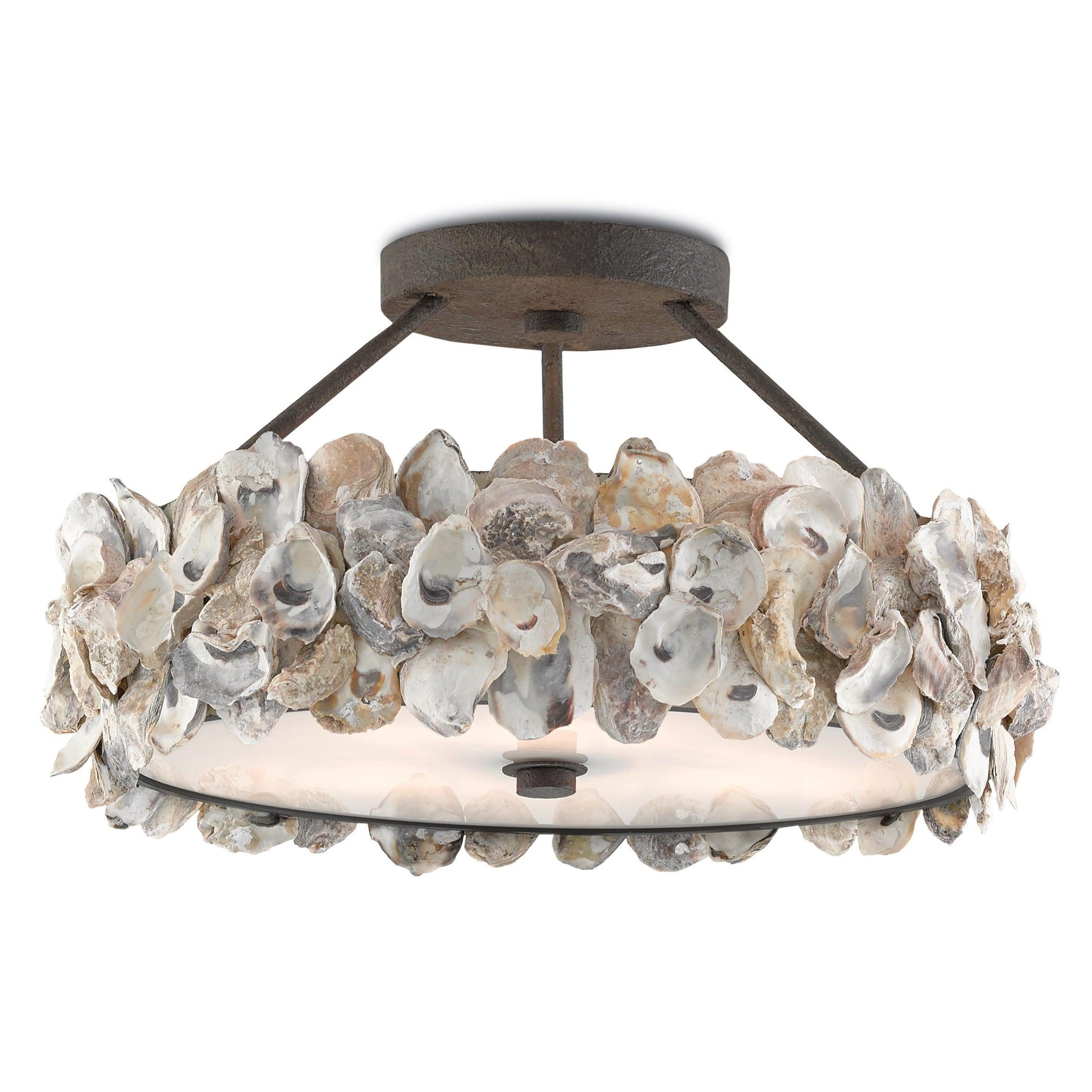 Currey and Company - Oyster Semi-Flush Mount - 9000-0265 | Montreal Lighting & Hardware