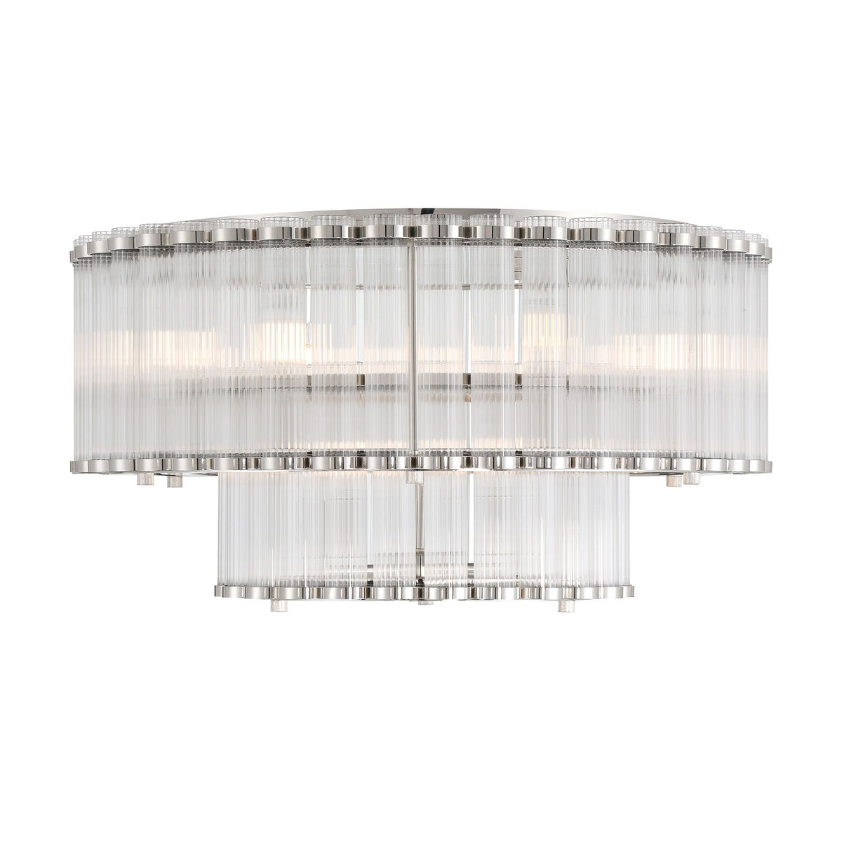 Eurofase 49169-027 Glasbury LED Flush Mount in Polished Nickel