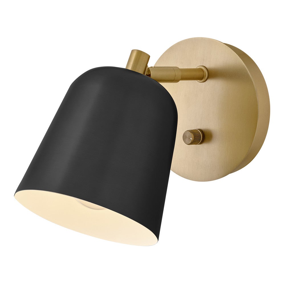 Lark 84460LCB-BK Jojo Articulating Sconce in Lacquered Brass with Black accents