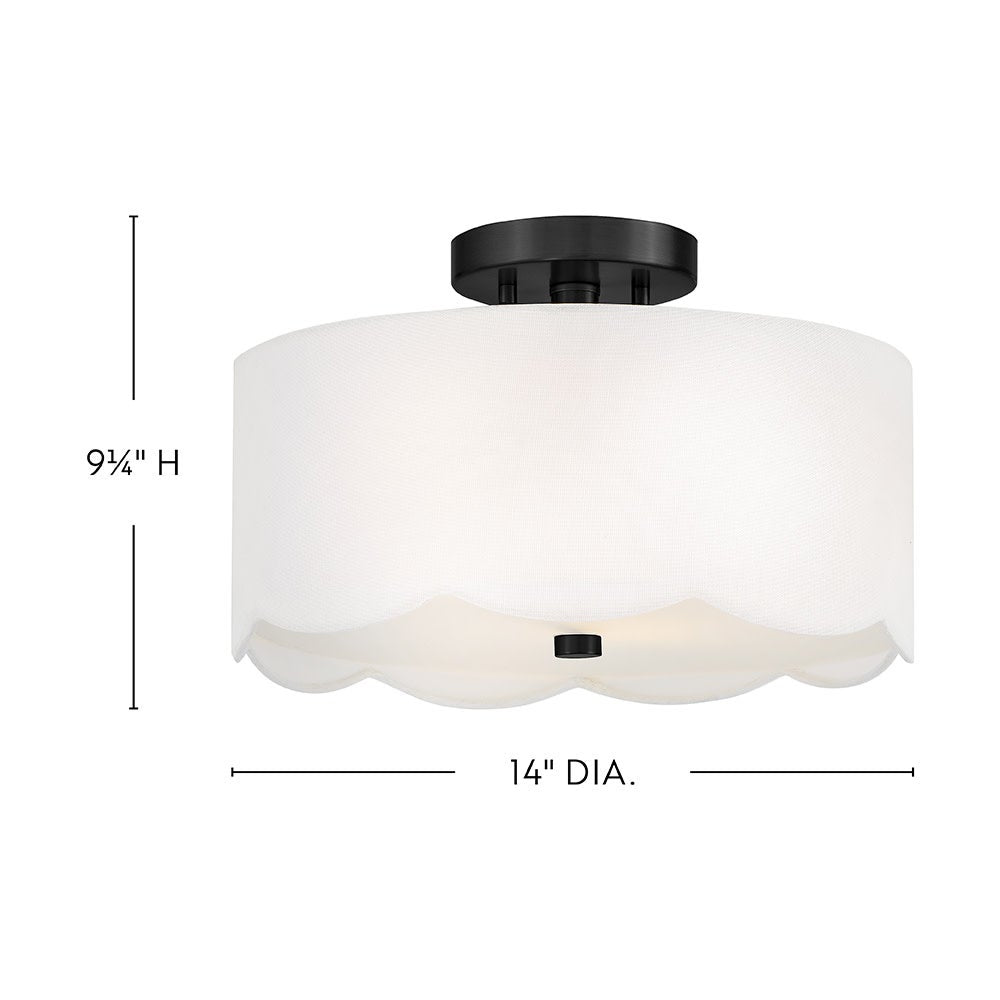 Lark 84381BK Bliss Scalloped Flush Mount in Black