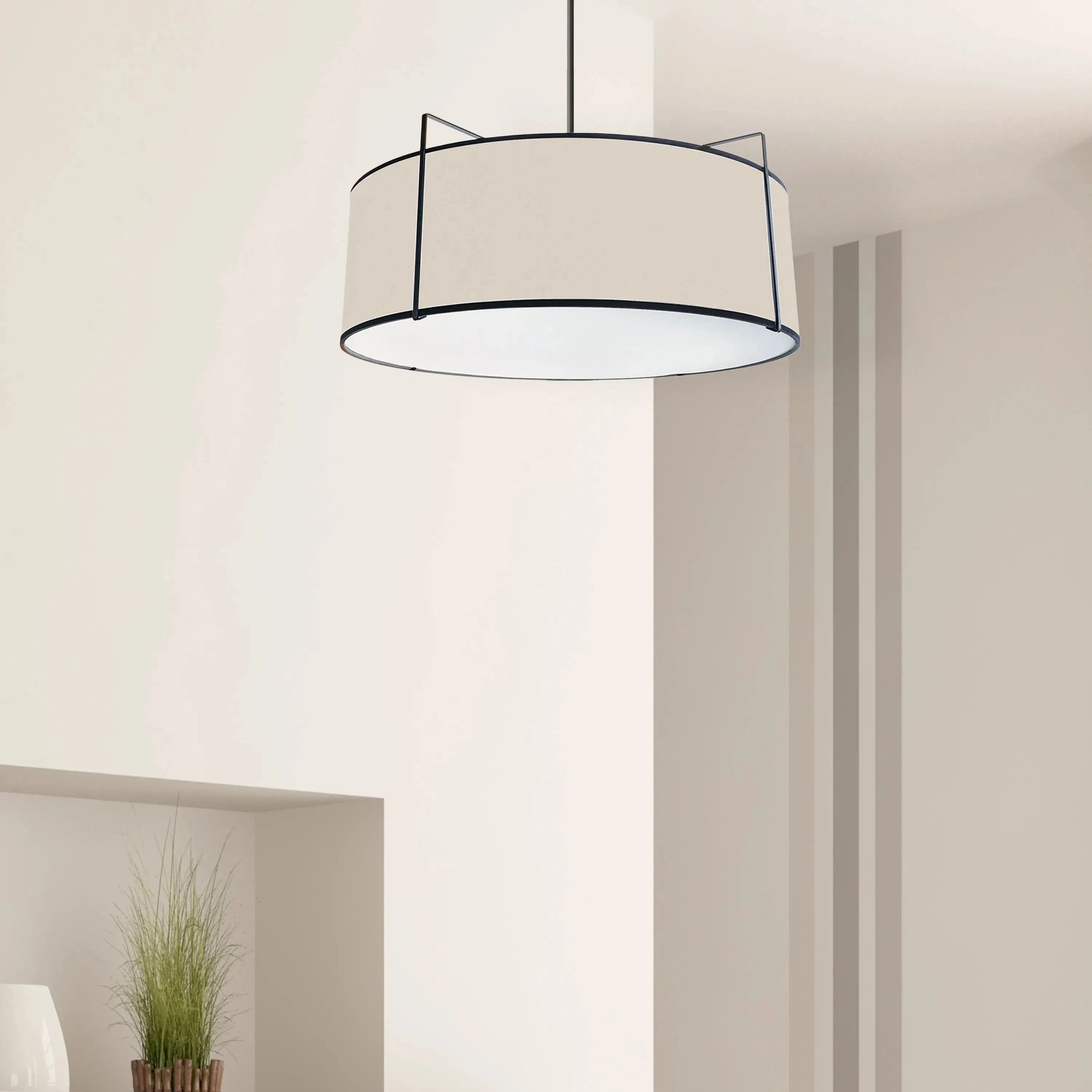 Dainolite - Trapezoid-Drum-Pendant - TRA-244P-BK | Montreal Lighting & Hardware