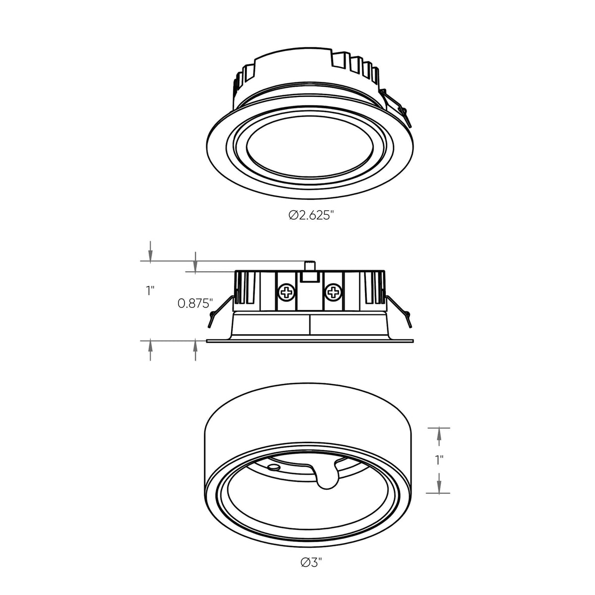 DALS Lighting 4005-CC-WH 4005 Series 5CCT 2-in-1 LED Puck in White