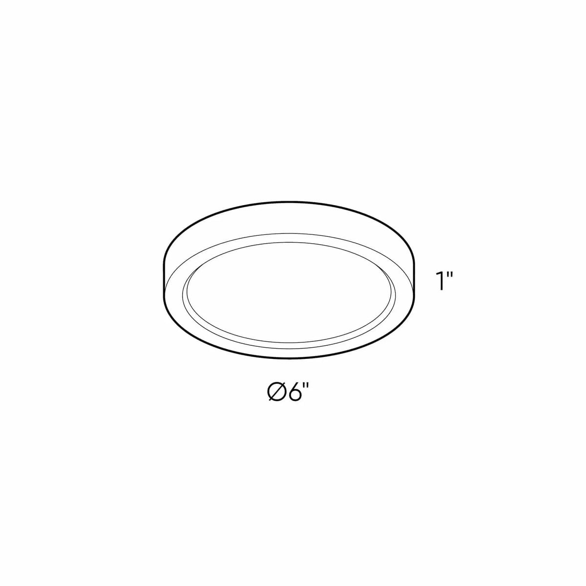 DALS Lighting - CFLED Round LED Flushmount - CFLEDR06-CC-BK | Montreal Lighting & Hardware