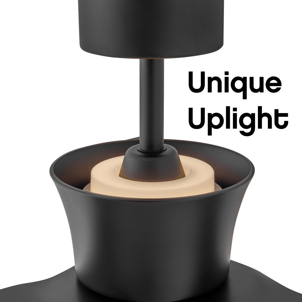 Hinkley Lighting 910956FMB-LDD Vosh LED Smart Fan with Uplight in Matte Black