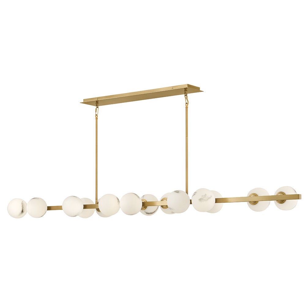 Fredrick Ramond FR41909LCB Selene Linear Chandelier in Lacquered Brass